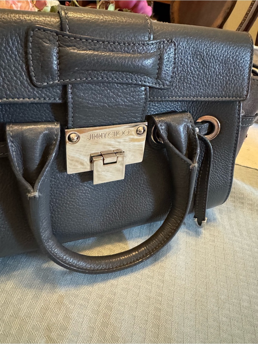 Jimmy Choo Rosalie dark gray leather and suede - Picture 7 of 15